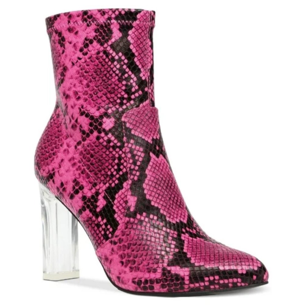 WILD PAIR BAYLEE SOCK BOOTIES PINK SNAKE 6M